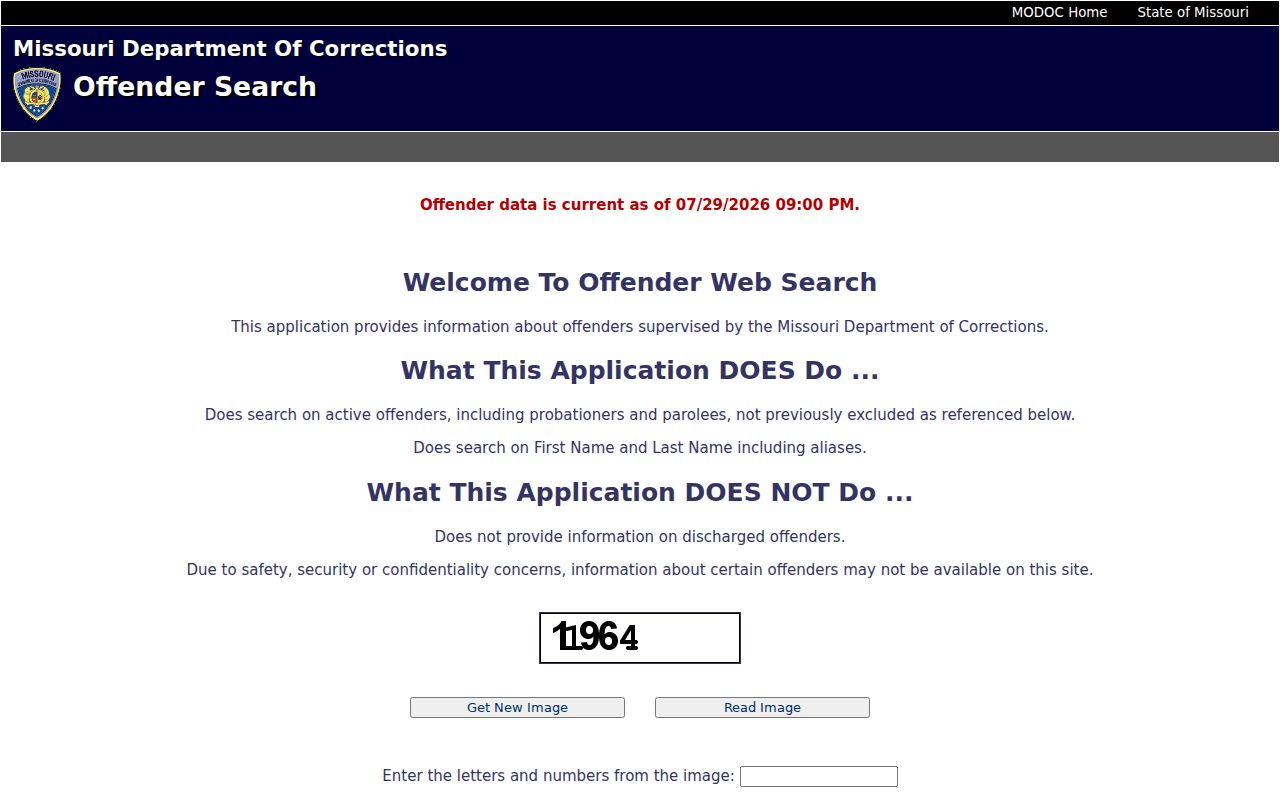 Miller County criminal history Missouri corrections offender search