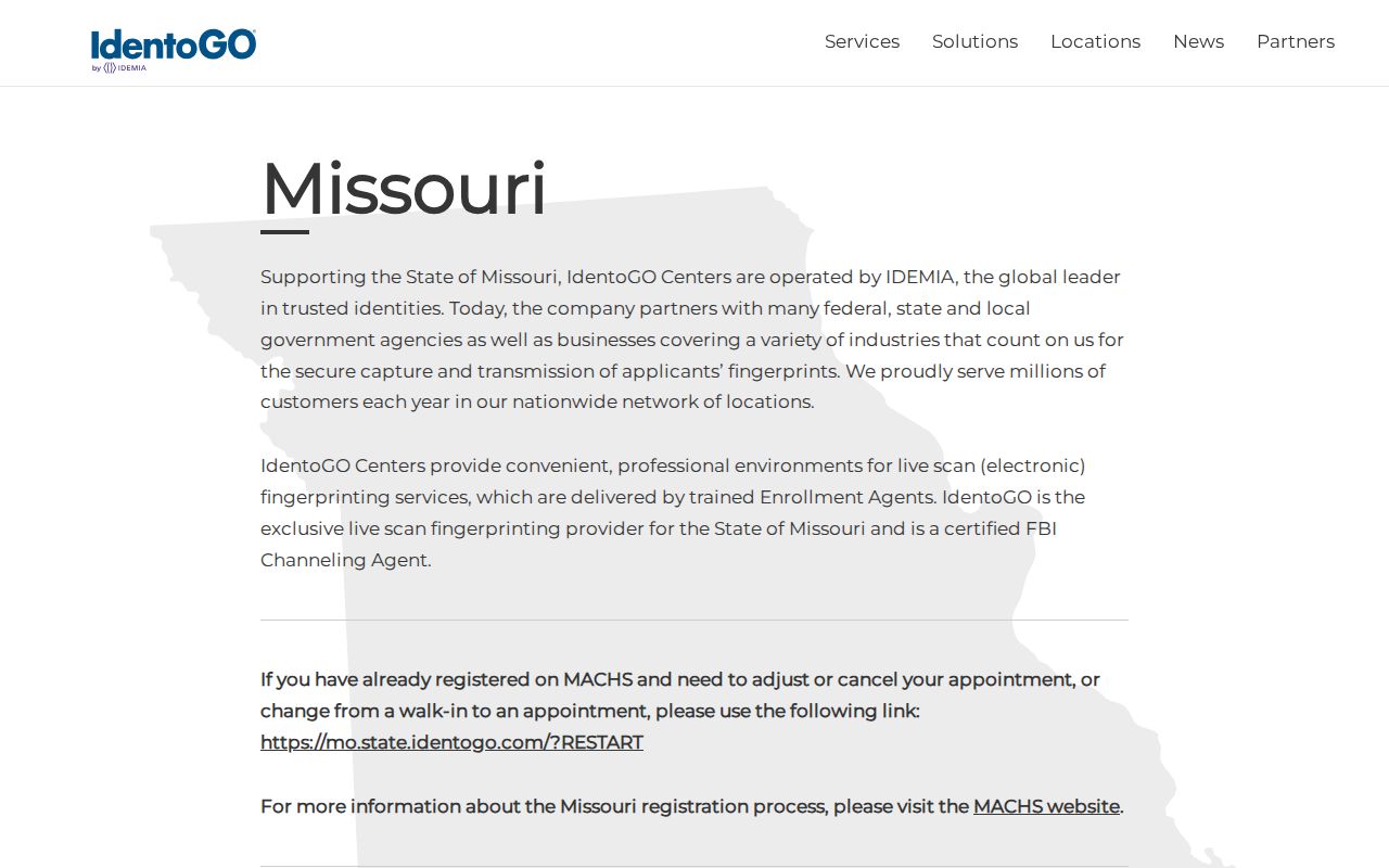 Miller County criminal history Missouri fingerprint location finder