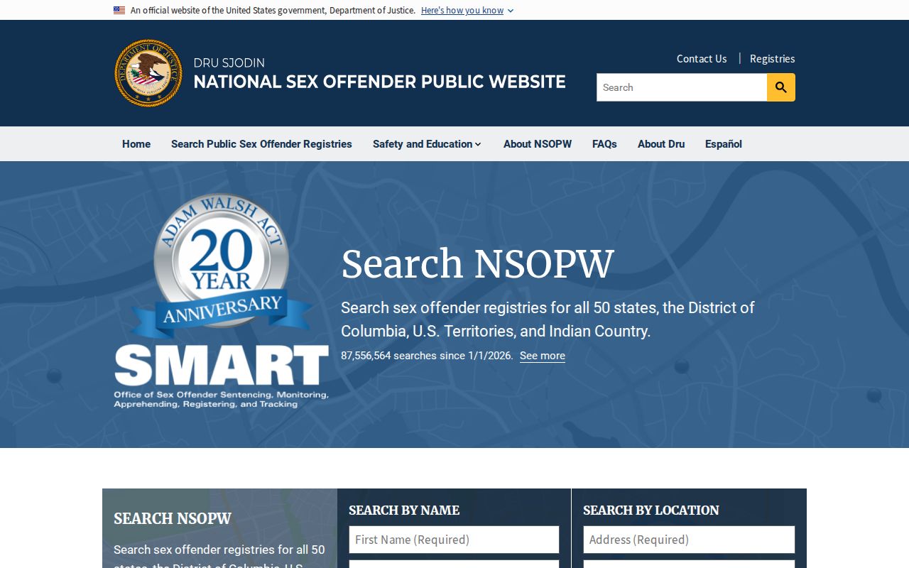 Miller County sex offender check using the national NSOPW search